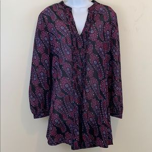 Chadwicks Long Sleeve Semi Sheer Tunic Top  Sz M